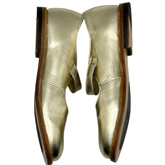 Young Soles June Gold Mary Janes Size 33 US 2
